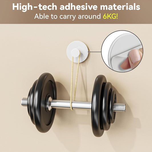 bussdis White Adhesive Wall Hook for Coat and Towel: Extra Sticky 12 LB (Max), Stainless Coat Rack Door Holder Hanger, Heavy Duty