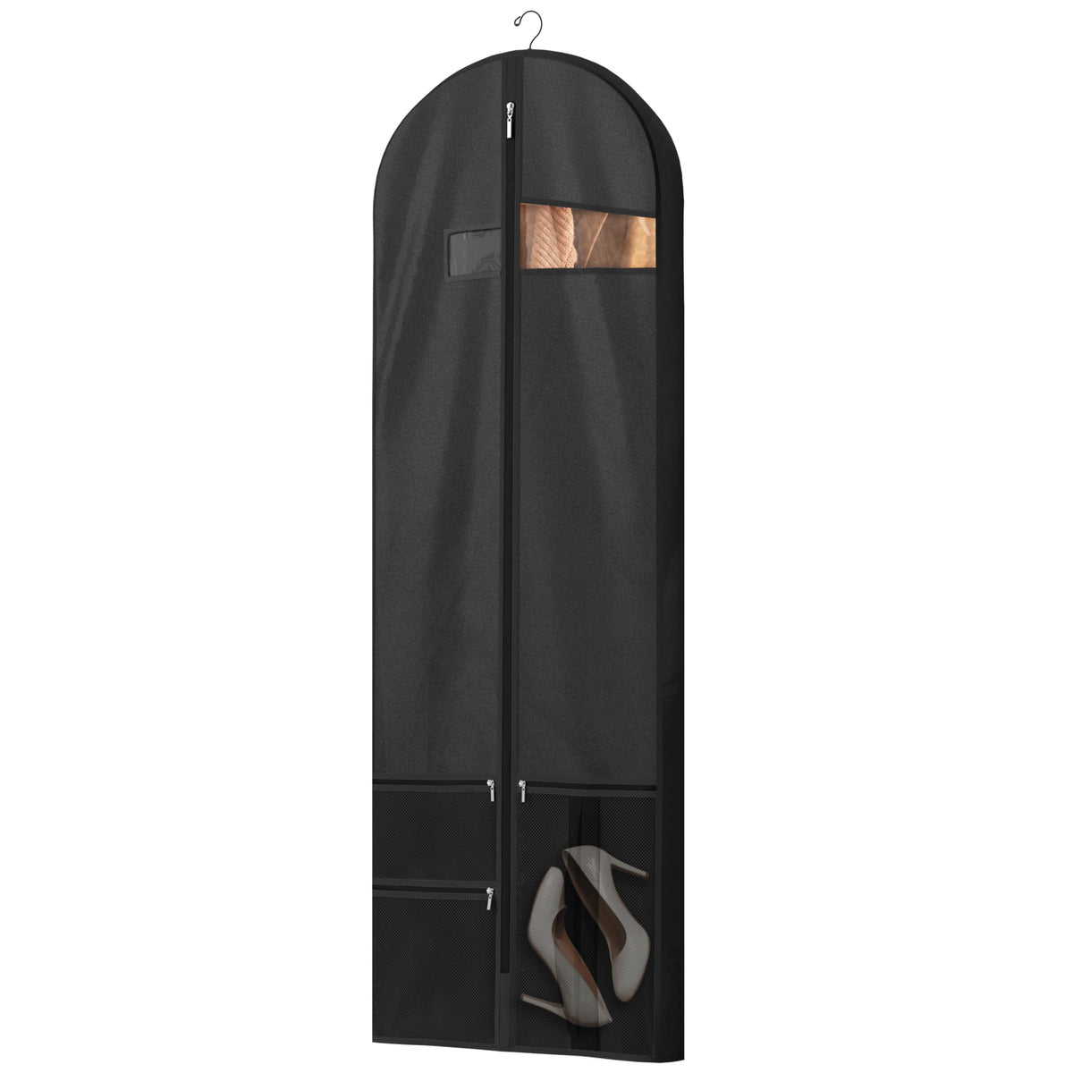 Lazebox 43" Travel Garment Bag with Accessories Zipper Pocket, Heavy Duty Suit Bag for Suits, Tuxedos, Dresses, Coats, Blue, 1 pack