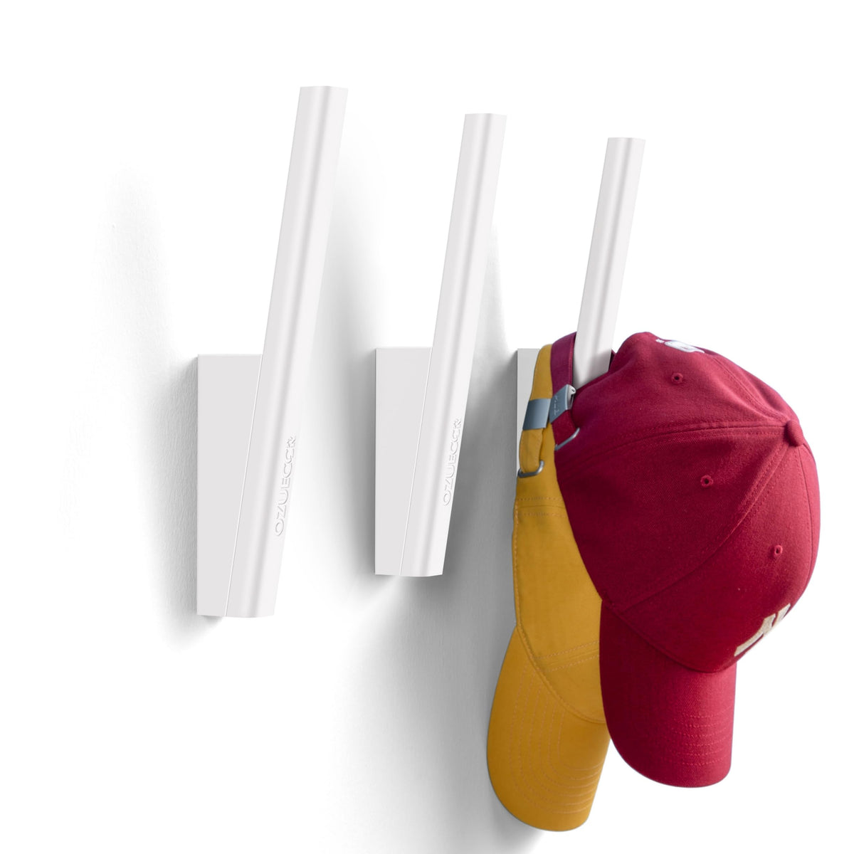 Ozueccr Hat Rack for Baseball Caps – Wall Mounted Vertical Hat Holder, Multi-Purpose Wall Hook, Closet Cap Organizer, Sturdy Compact, Easy to Install