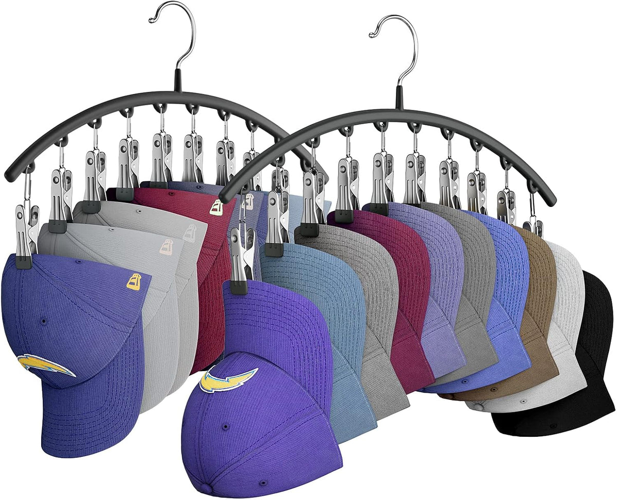 Yecuip Hat Hangers for Closet,Hat Organizer Racks for Base Ball Caps 2 Pack