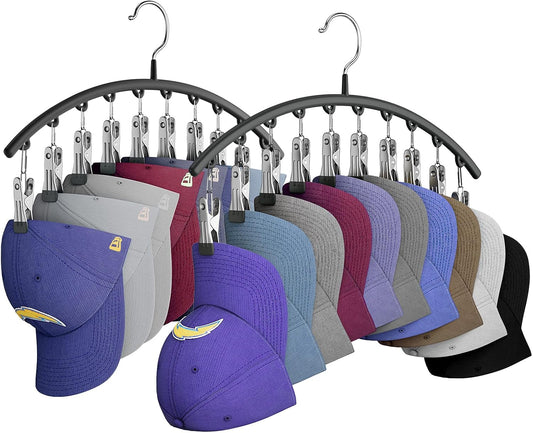 Yecuip Hat Hangers for Closet,Hat Organizer Racks for Base Ball Caps 2 Pack