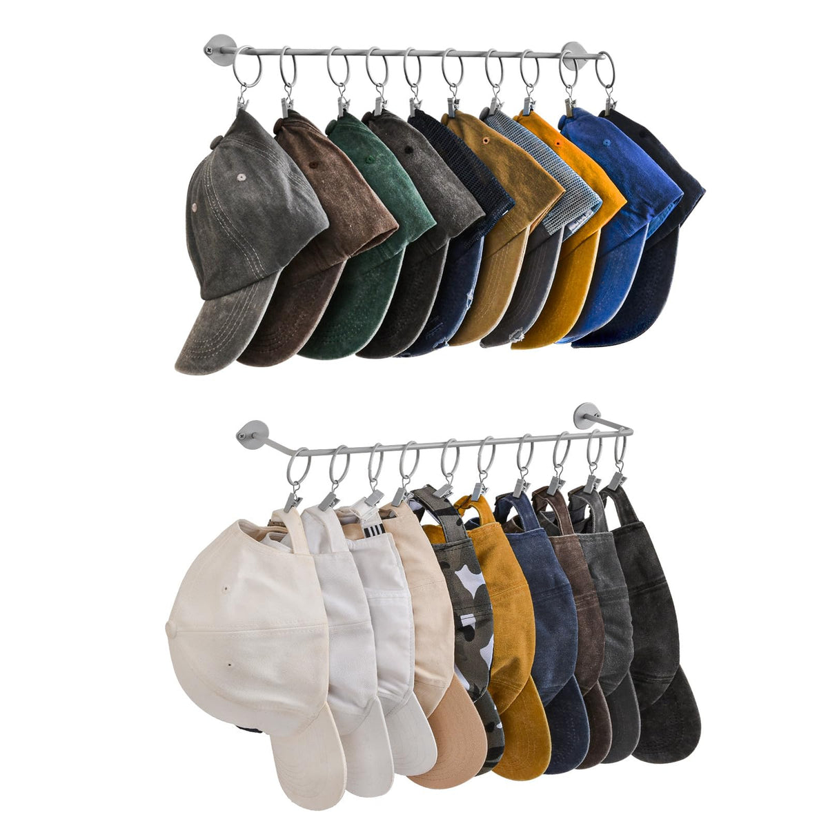 Hat Organizer Hat Rack for Baseball Caps Wall Hat Storage for 20 Caps