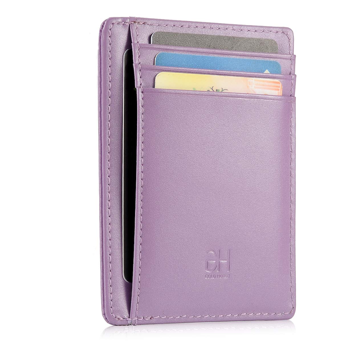 GH GOLD HORSE Slim RFID Blocking Card Holder Minimalist Leather Front Pocket Wallet for Women