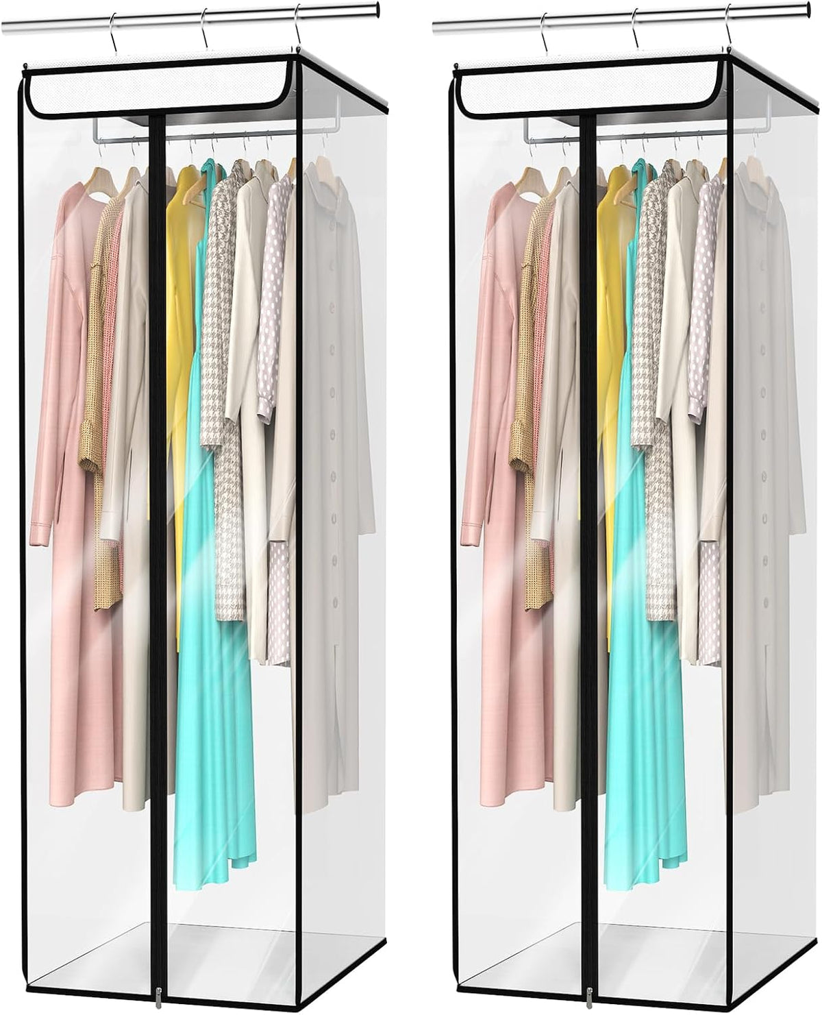 Univivi Garment Bags for Hanging Clothes, Cloth Bag 54 In, 2 PCS, Clear