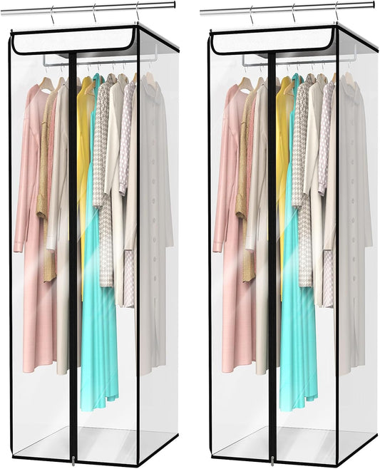 Univivi Garment Bags for Hanging Clothes, Cloth Bag 54 In, 2 PCS, Clear