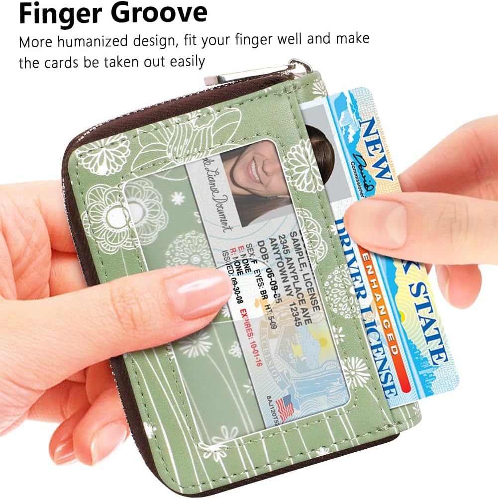 FurArt Zipper Wallet Women RFID Credit Card Holder keychain Wallet