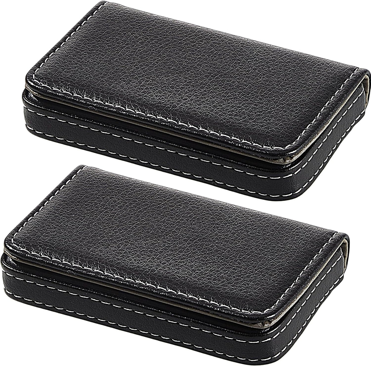 Outus 2 Pcs Business Card Holder PU Leather, Black