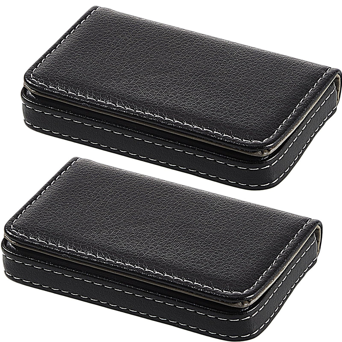 Outus 2 Pcs Business Card Holder PU Leather, Black
