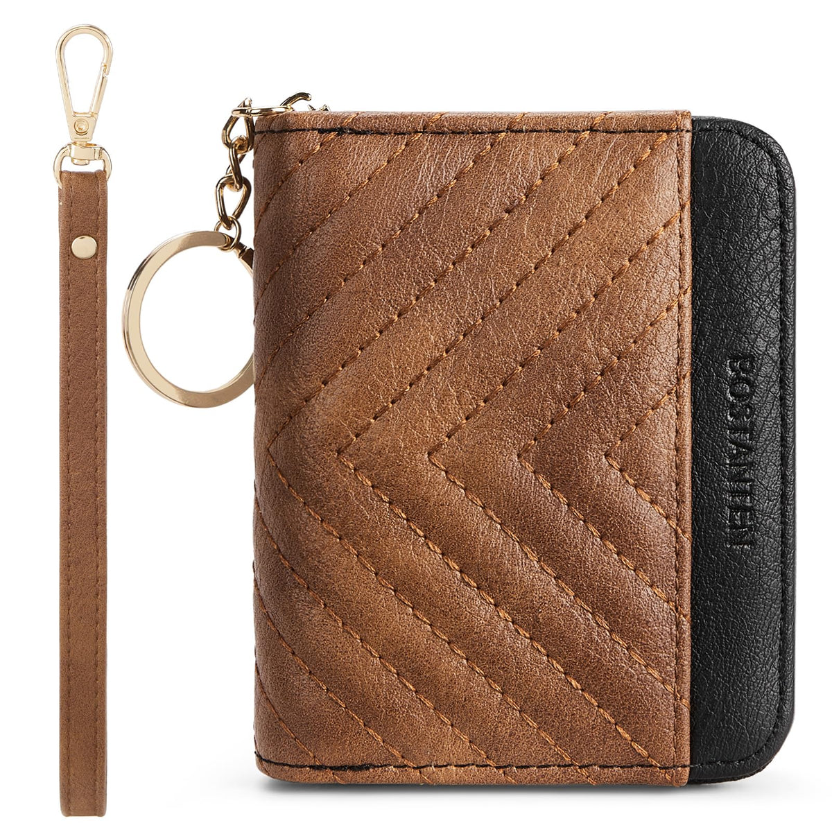 BOSTANTEN Credit Card Holder Small RFID Wallet Women with Keychain Wristlet