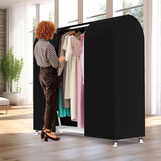 Zilink Garment Rack Cover Clothes Rack Cover Wardrobe Cover 60in, Black