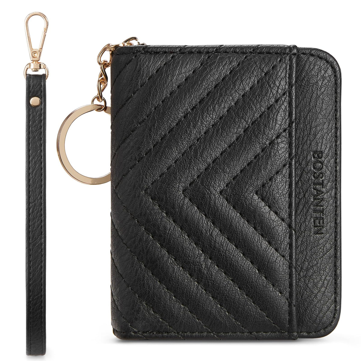 BOSTANTEN Credit Card Holder Small RFID Wallet Women with Keychain Wristlet