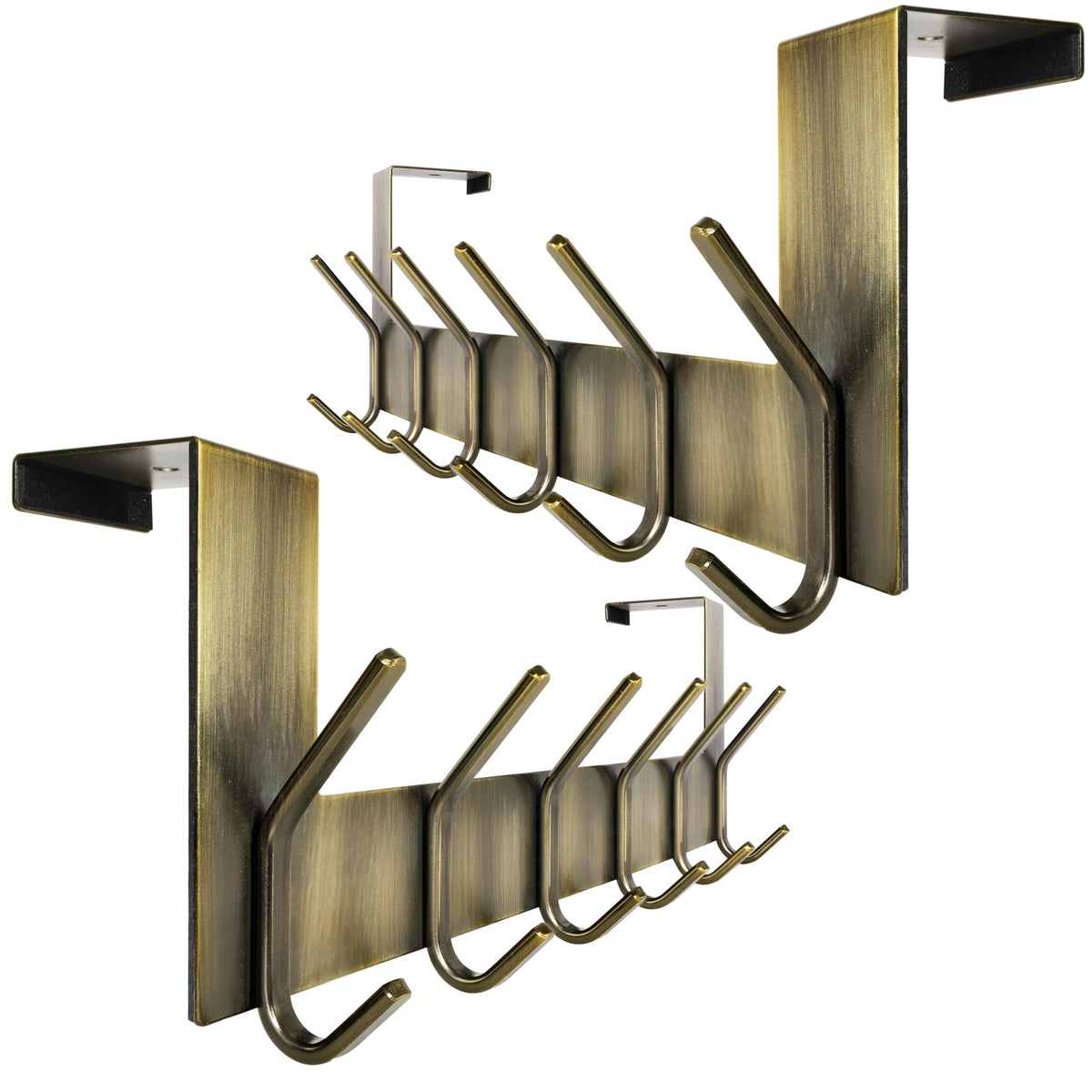 WEBI Over The Door Hooks Door Hanger,Over The Door Towel Rack with 6 Hooks for Hanging,Door Coat Towel Hanger Door Coat Rack,Black