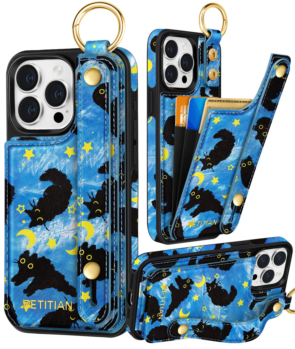 Petitian for iPhone 18 Pro/17 Pro Wallet Case for Women, Vintage Flower