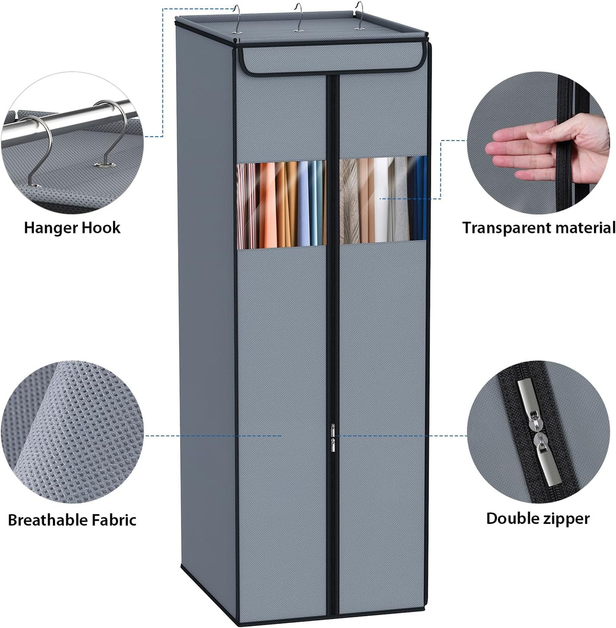 Zilink Garment Bags for Hanging Clothes Hanging Storage Bags 54 in, 2 Pack