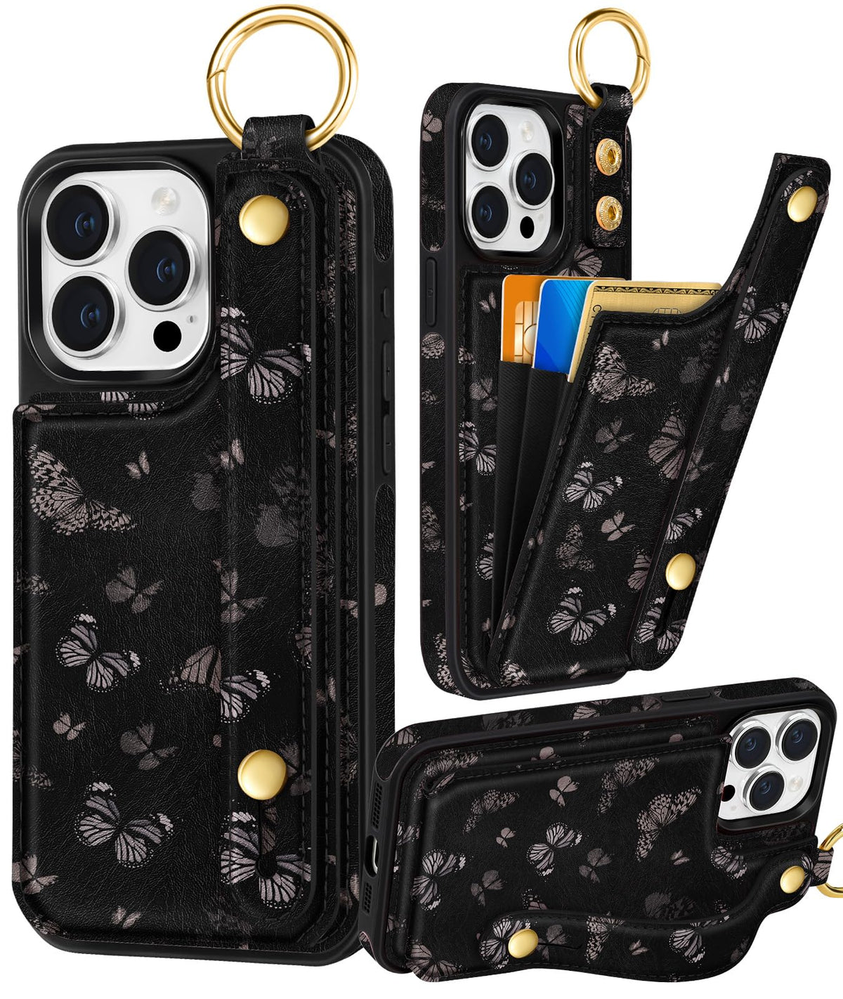 Petitian for iPhone 18 Pro/17 Pro Wallet Case for Women, Vintage Flower