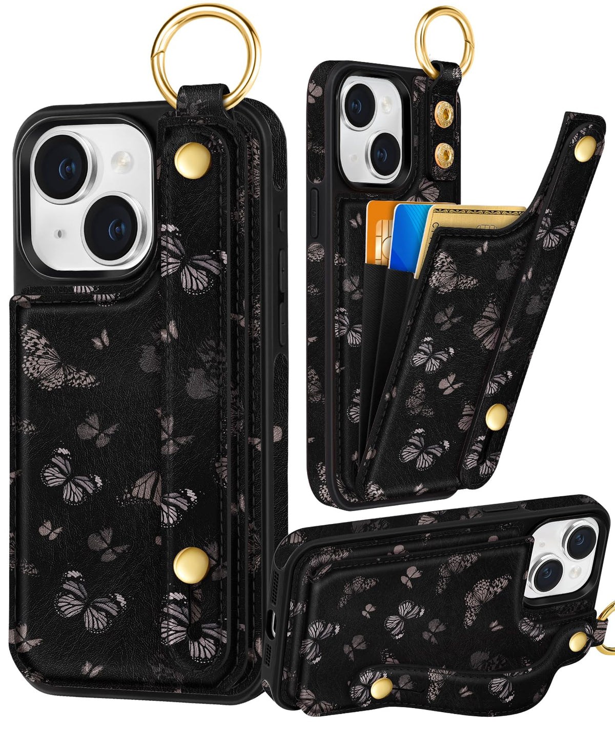 Petitian for iPhone 18 Pro/17 Pro Wallet Case for Women, Vintage Flower