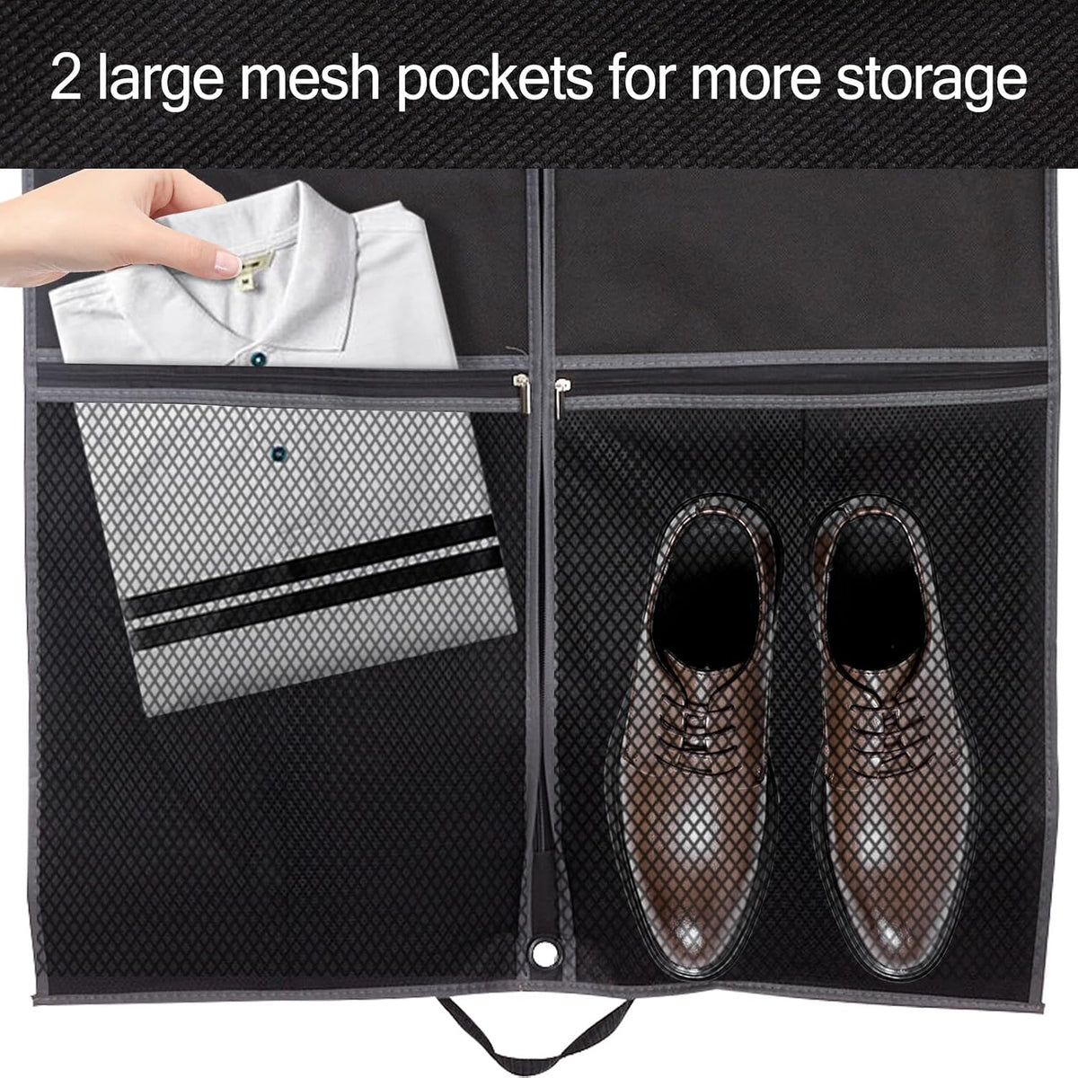 43" Garment Bag Suit Bag Garment Bags for Travel Duffle Bags for Hanging Clothes Storage Bag Carry on Garment Bag,Ideal for Wardrobes, Blazers, Dresses, Coats
