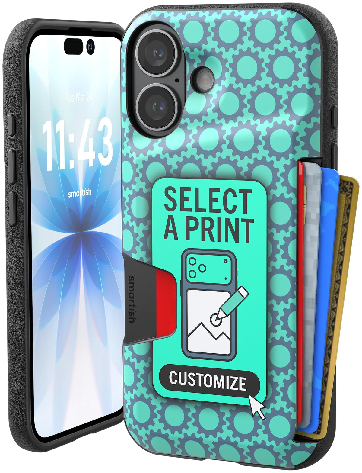 Smartish iPhone 18 Pro/17 Pro Wallet Case, Wallet Slayer Vol 1, Black