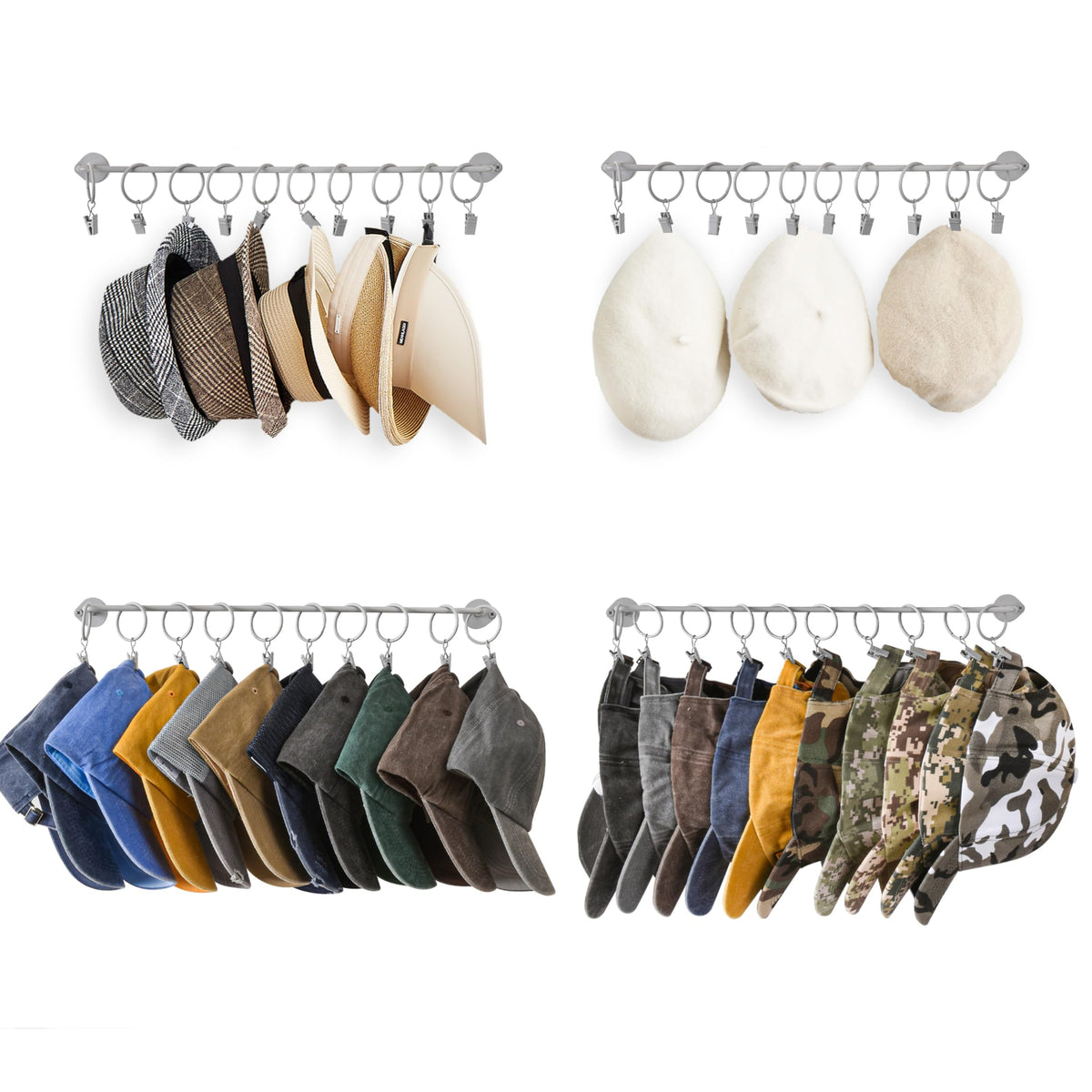Hat Organizer Hat Rack for Baseball Caps Wall Hat Storage for 20 Caps