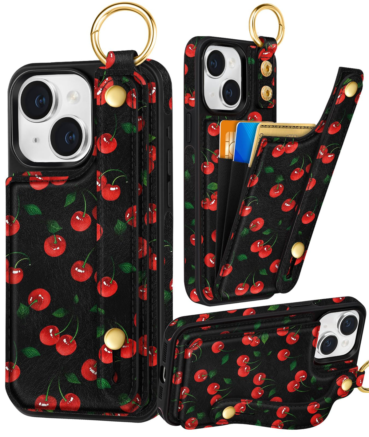 Petitian for iPhone 18 Pro/17 Pro Wallet Case for Women, Vintage Flower
