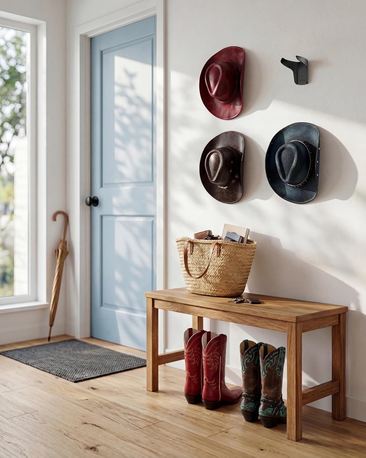 Ozueccr Cowboy Hat Rack for Wall, 4 Pack