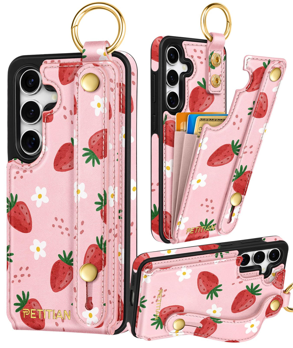 Petitian for iPhone 18 Pro/17 Pro Wallet Case for Women, Vintage Flower