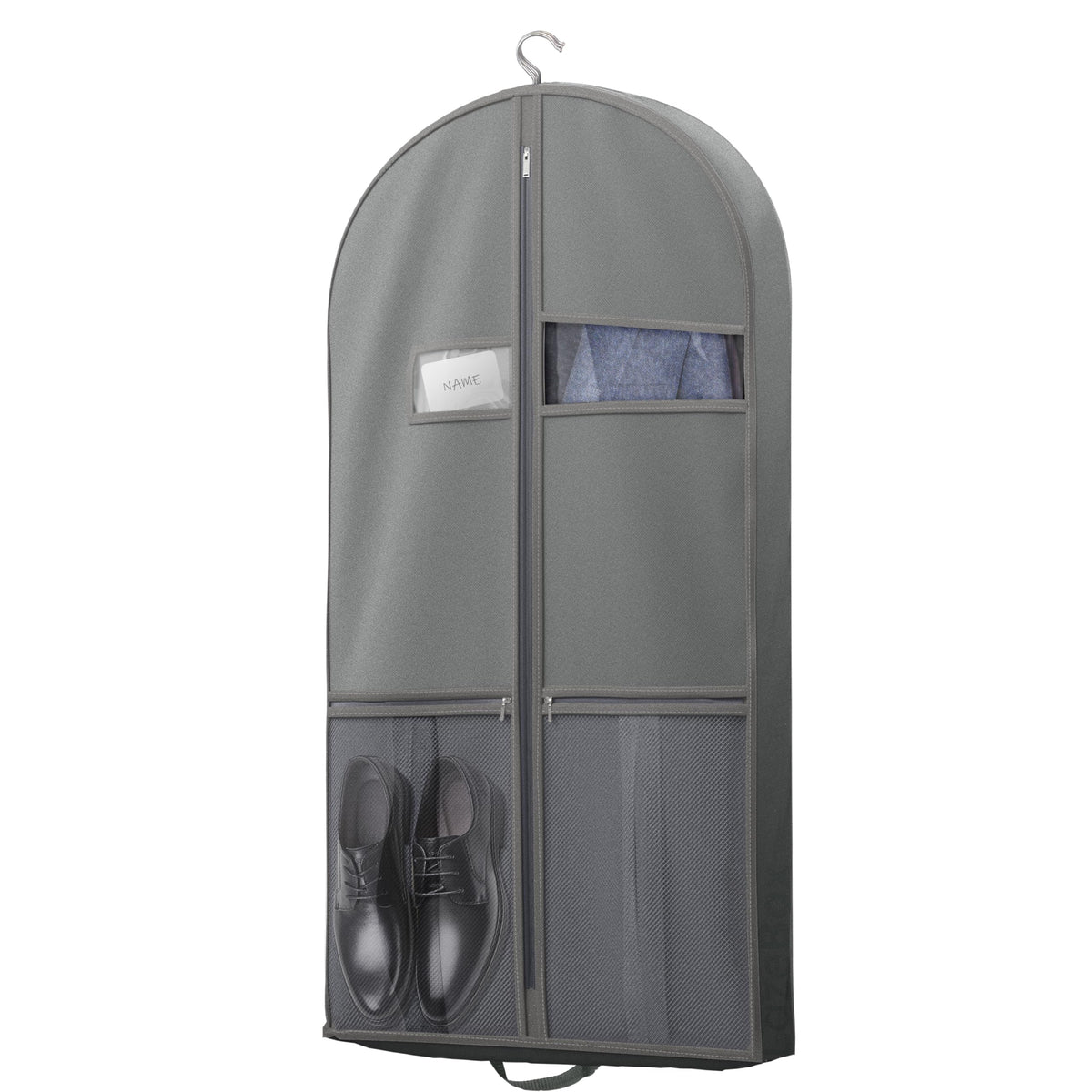 Lazebox 43" Travel Garment Bag with Accessories Zipper Pocket, Heavy Duty Suit Bag for Suits, Tuxedos, Dresses, Coats, Blue, 1 pack