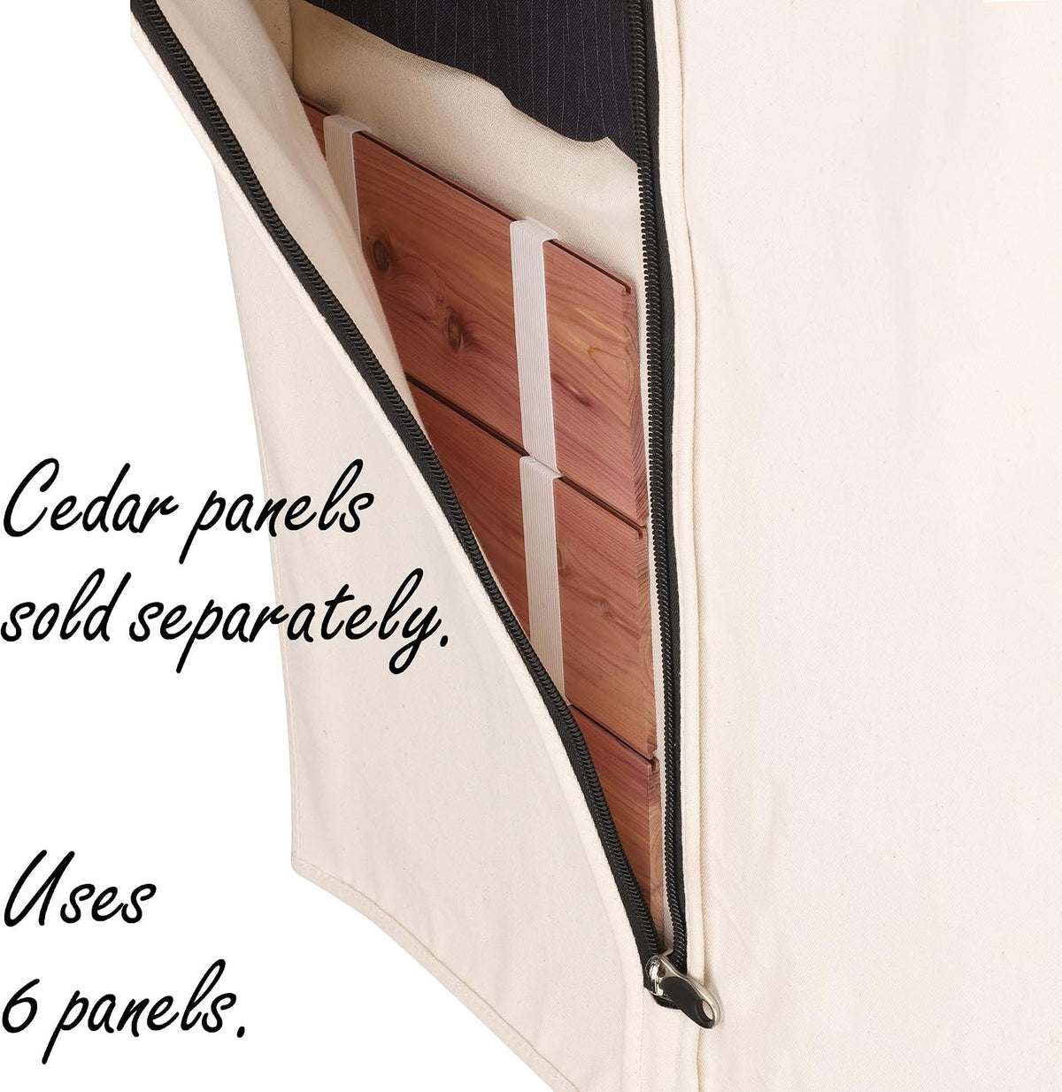 Household Essentials 3392-1 Cedarline Collection Hanging Garment Bag | Dress and Suit Protector | Natural Cotton Canvas,Off-White