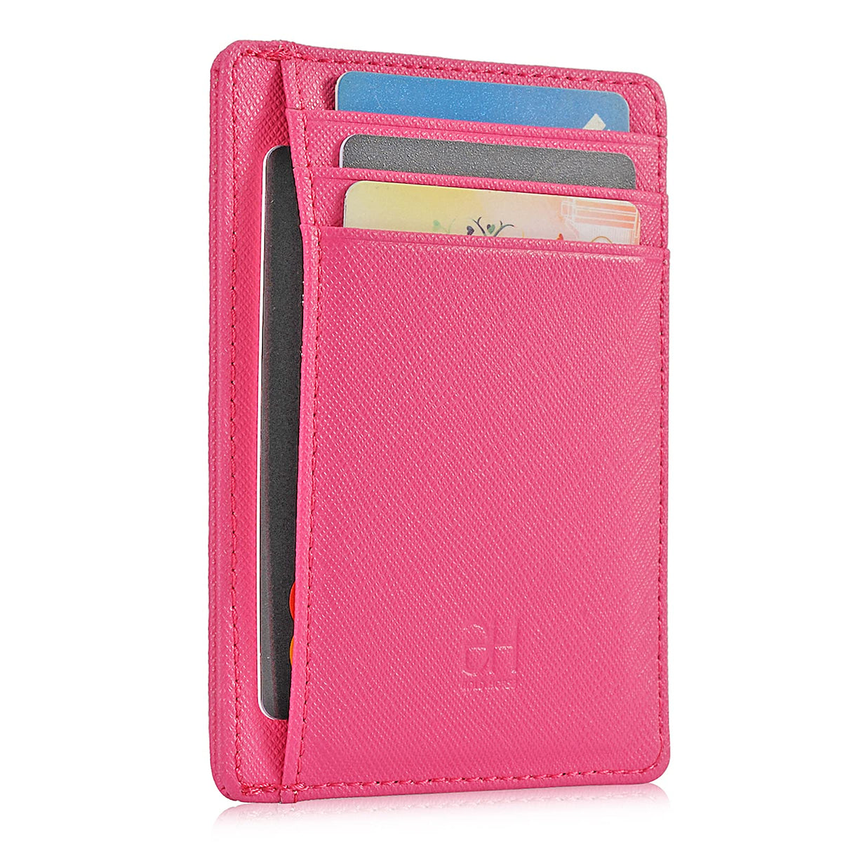 GH GOLD HORSE Slim RFID Blocking Card Holder Minimalist Leather Front Pocket Wallet for Women