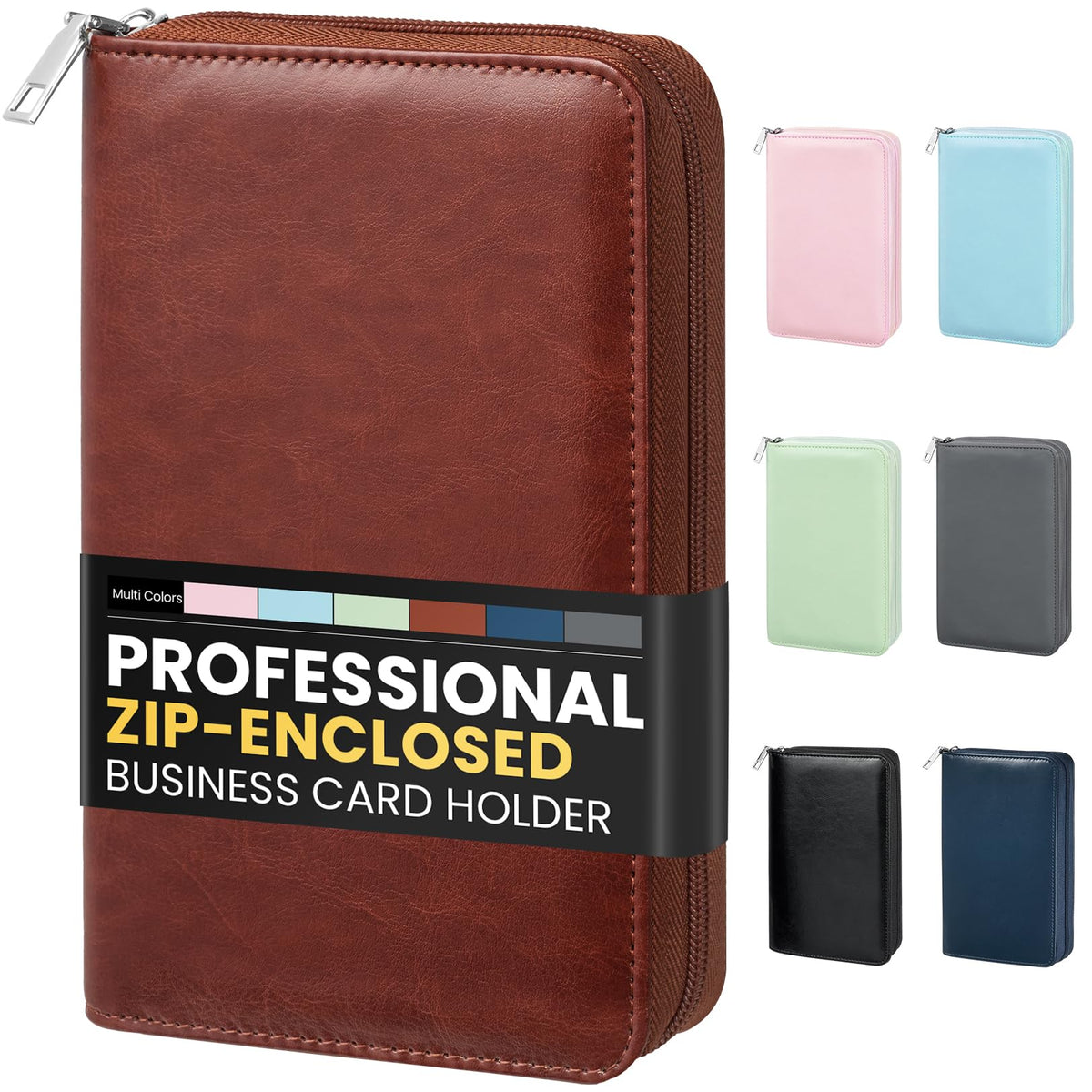 Sooez Professional Zip-Enclosed Business Card Holder Organizer for 240 Card