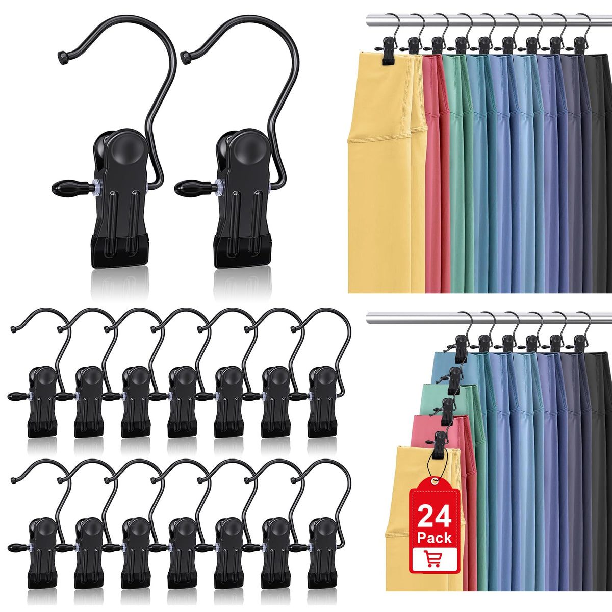 36 Pack Boot Hangers Clips for Closet, Heavy Duty Pants Hangers with Clips