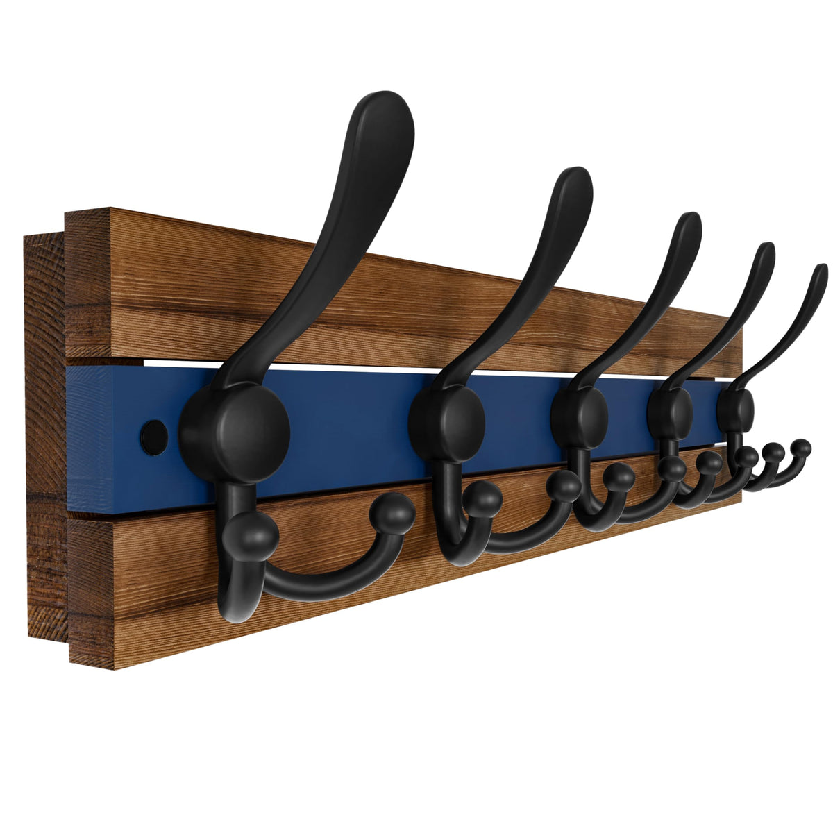 SKOLOO Rustic Coat Rack Wall Mount, 16" Stud Spacing, Solid Wood, Brown