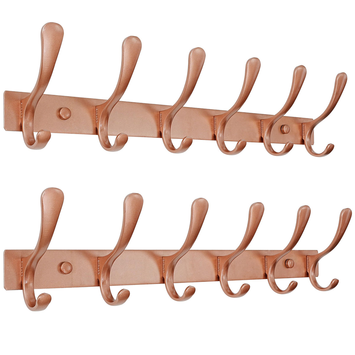 SKOLOO Coat Rack Wall Mounted - 6 Hooks, Heavy Duty, Stainless Steel, Metal Wall Hanger, Sturdy Coat Hooks for Hanging Coats, Jacket, Clothes, Hats - Black