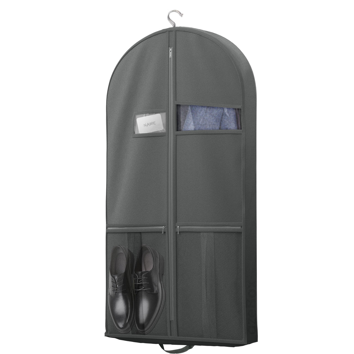 Lazebox 43" Travel Garment Bag with Accessories Zipper Pocket, Heavy Duty Suit Bag for Suits, Tuxedos, Dresses, Coats, Blue, 1 pack