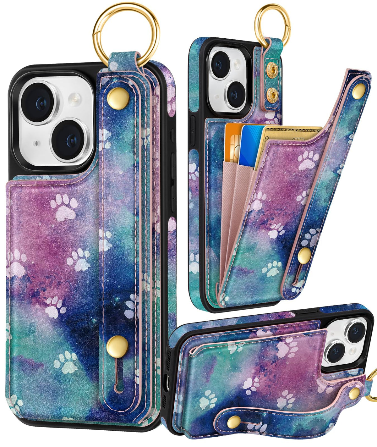 Petitian for iPhone 18 Pro/17 Pro Wallet Case for Women, Vintage Flower