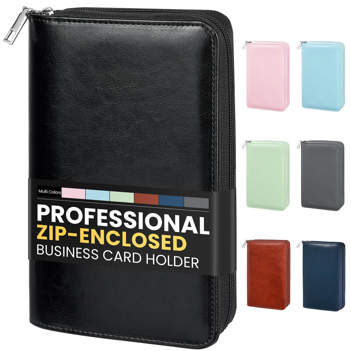 Sooez Professional Zip-Enclosed Business Card Holder Organizer for 240 Card