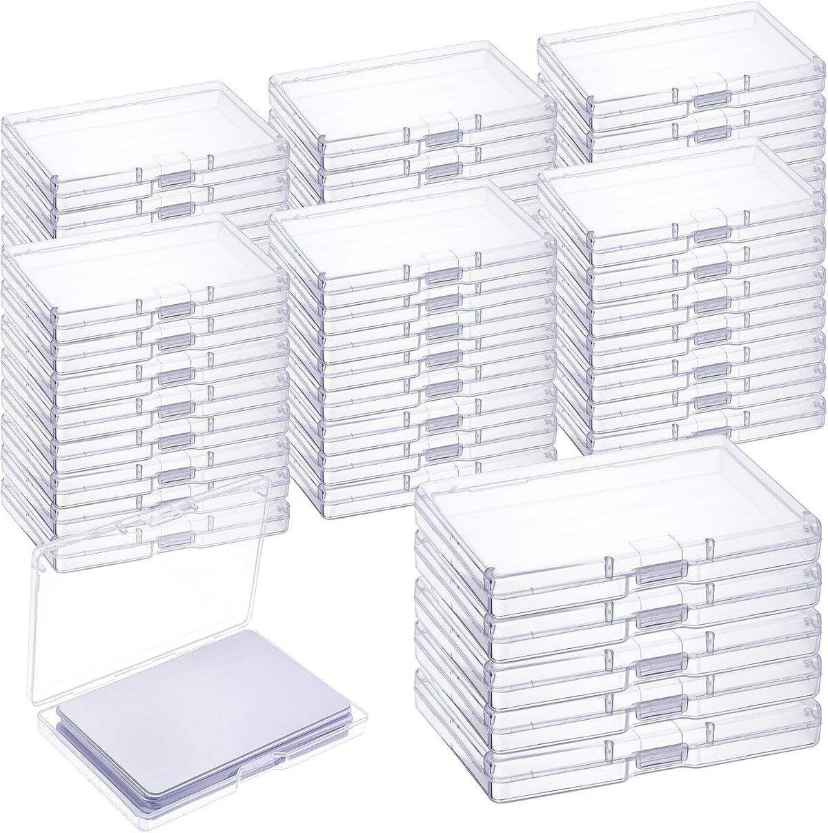 50 Packs Business Card Case, Credit Cards Cases, Eyelash Cases Holder, Plastic Clear Small storage Case for Business Cards, Credit Card, Eyelash and Gadgets