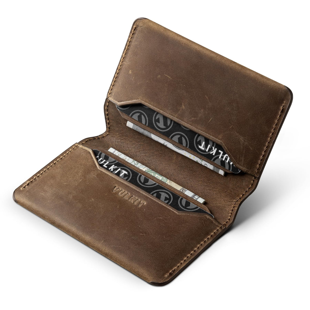 VULKIT Slim Minimalist Card Holder RFID Blocking Leather Credit Card Holder Front Pocket Wallet Magnetic Closure
