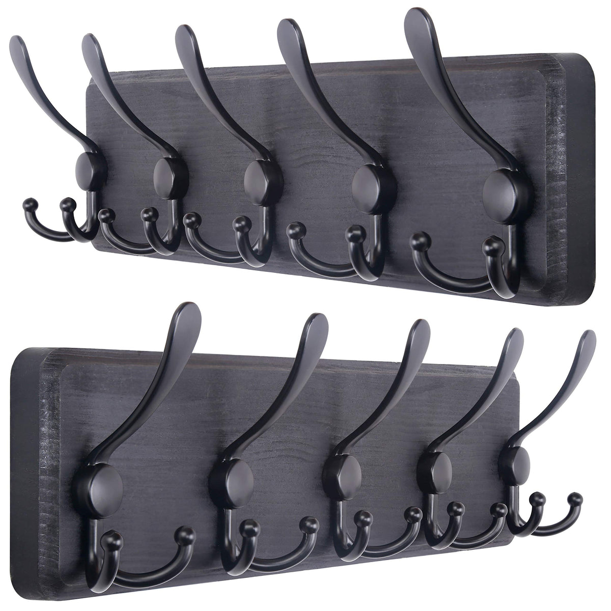 SKOLOO Rustic Coat Rack Wall Mount, 16" Stud Spacing, Solid Wood, Brown