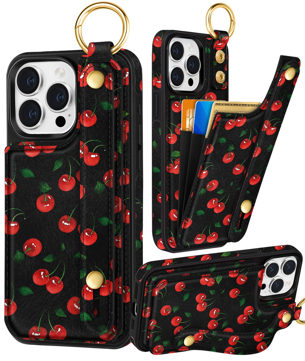 Petitian for iPhone 18 Pro/17 Pro Wallet Case for Women, Vintage Flower