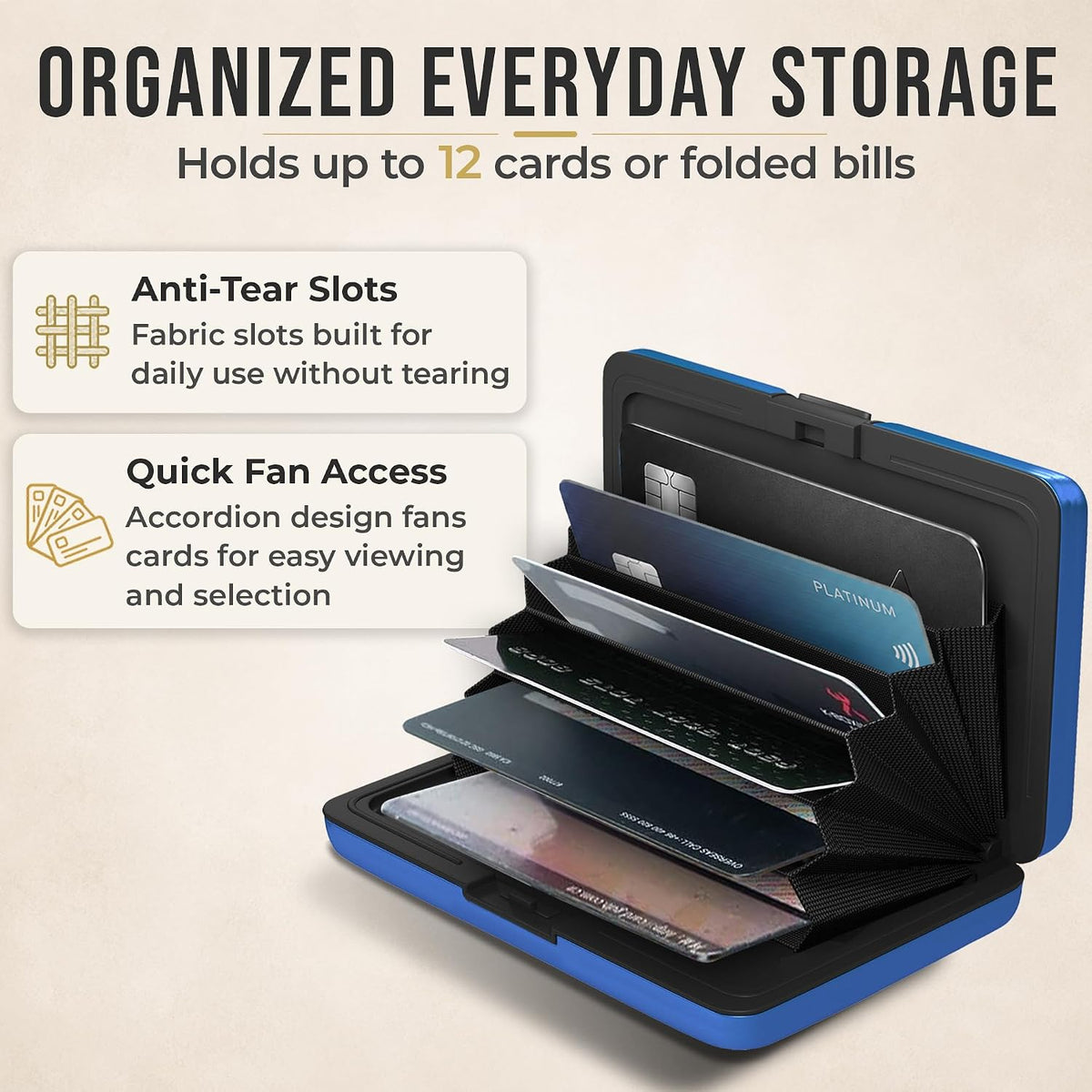 TopMost Aluminum Credit Card Holder, RFID Blocking Wallet for Women & Men