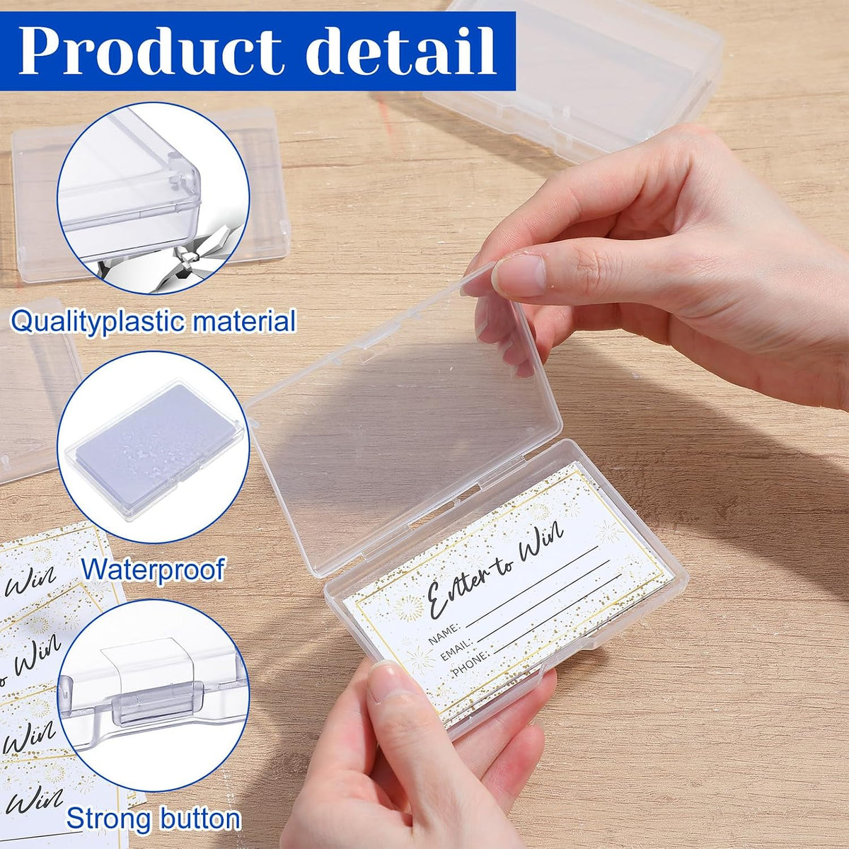 50 Packs Business Card Case, Credit Cards Cases, Eyelash Cases Holder, Plastic Clear Small storage Case for Business Cards, Credit Card, Eyelash and Gadgets