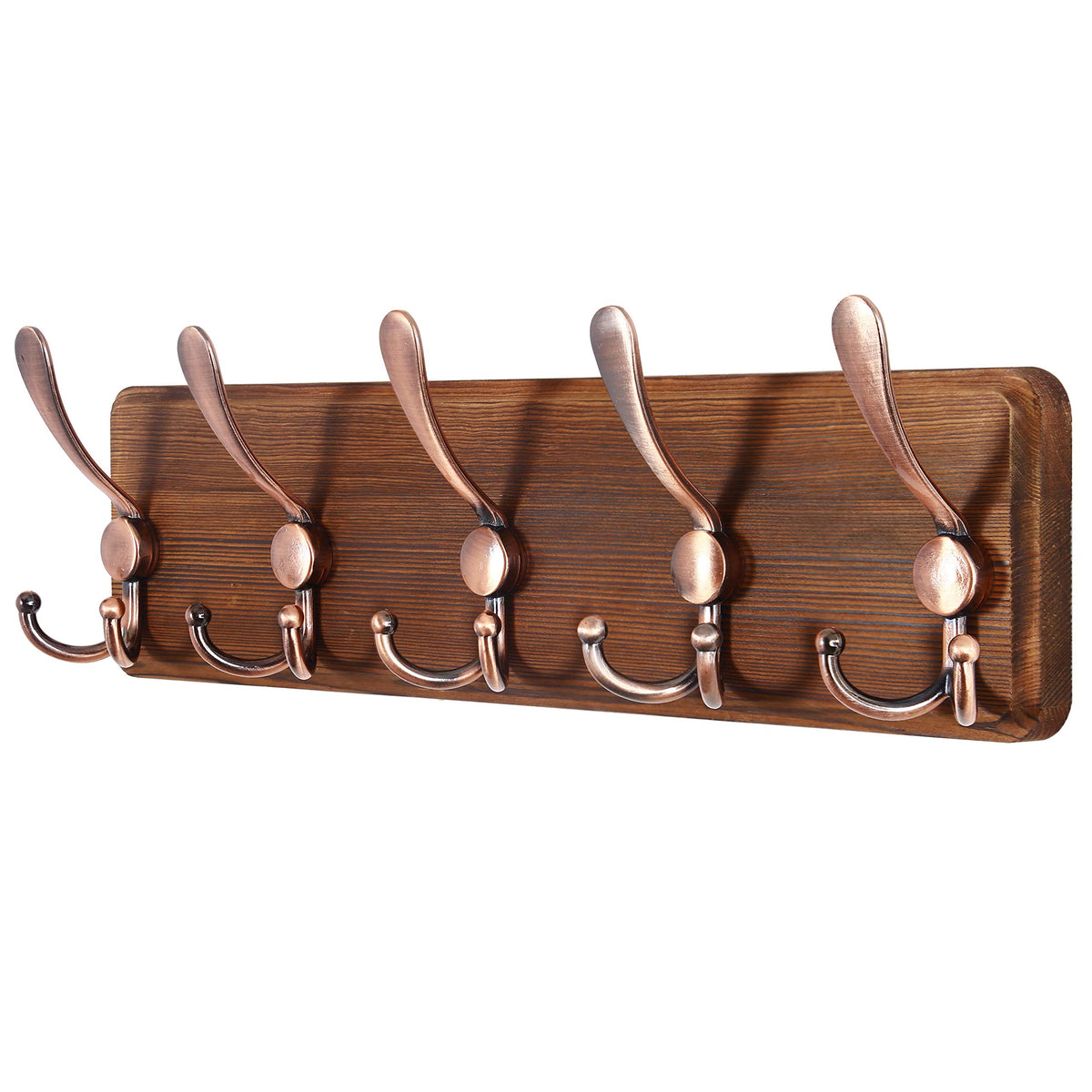 SKOLOO Rustic Coat Rack Wall Mount, 16" Stud Spacing, Solid Wood, Brown