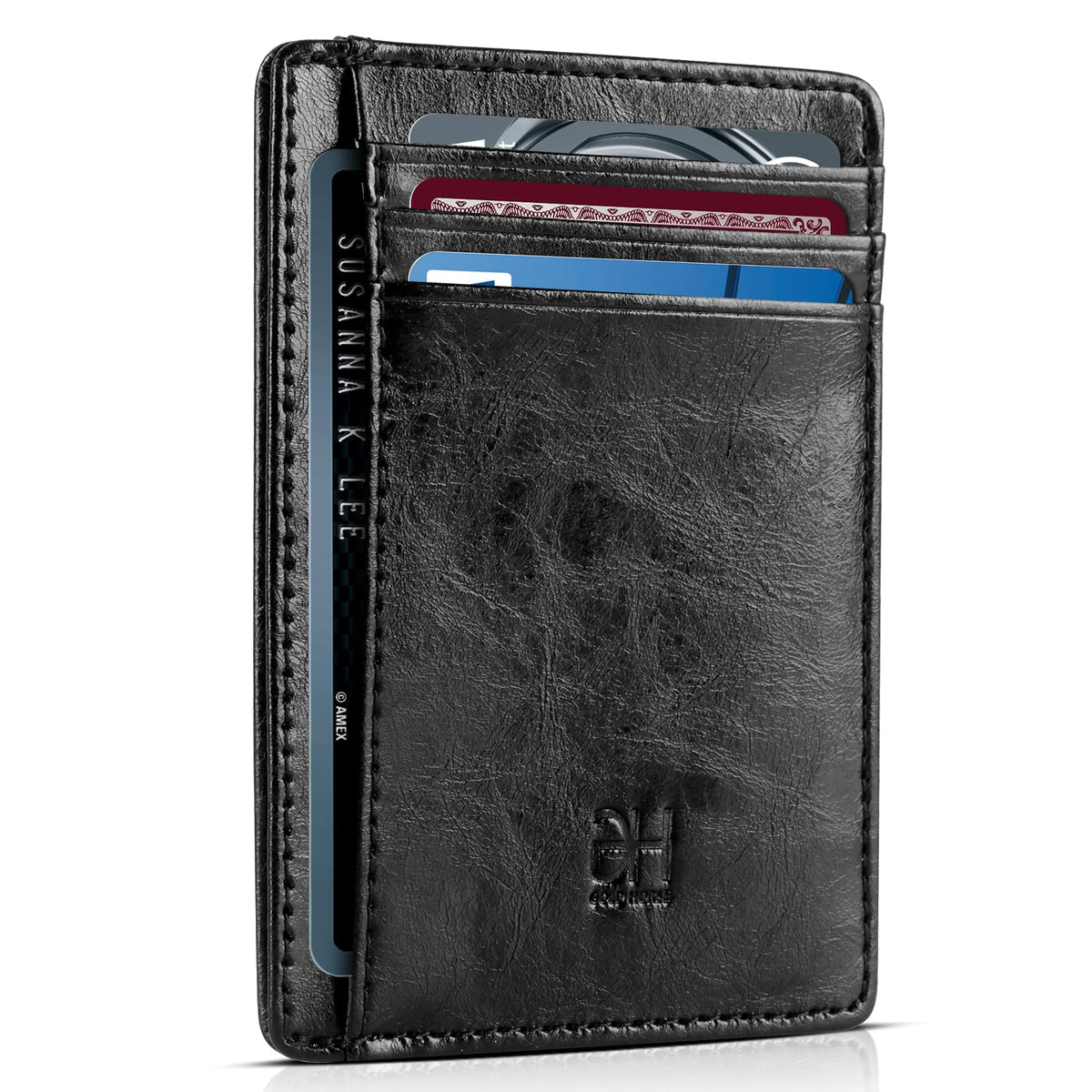 GH GOLD HORSE Slim RFID Blocking Card Holder Minimalist Leather Front Pocket Wallet for Women