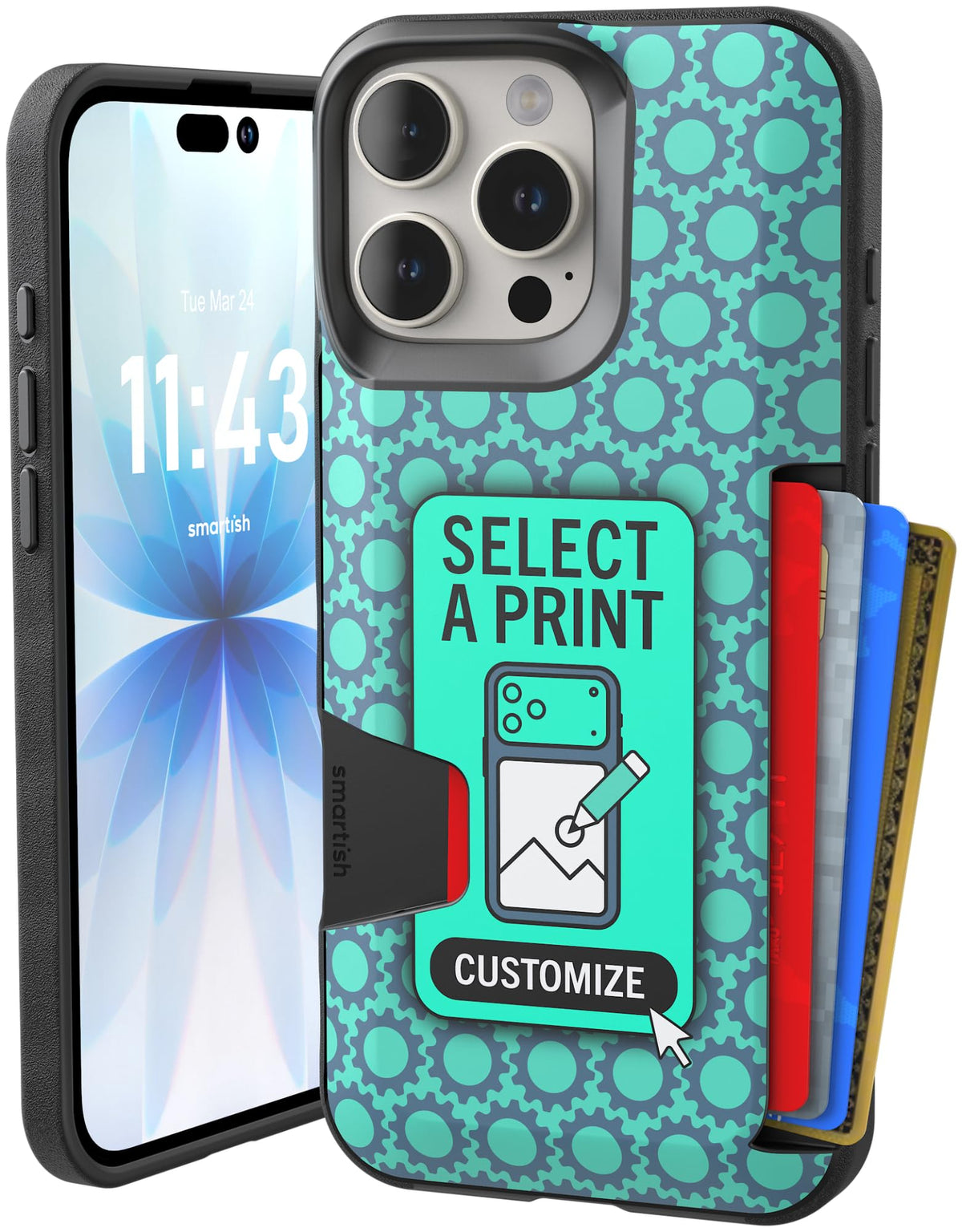 Smartish iPhone 18 Pro/17 Pro Wallet Case, Wallet Slayer Vol 1, Black