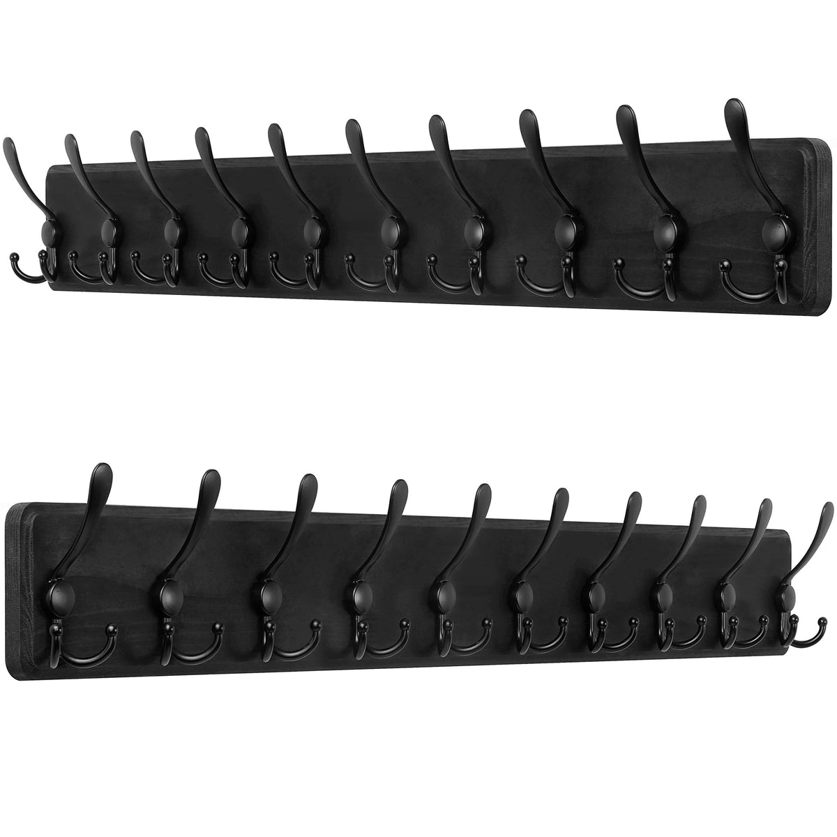 SKOLOO Rustic Coat Rack Wall Mount, 16" Stud Spacing, Solid Wood, Brown