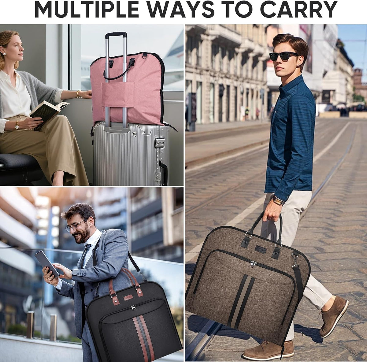 BALEINE Garment Bags for Travel, Water Resistant Carry on Suit Bag