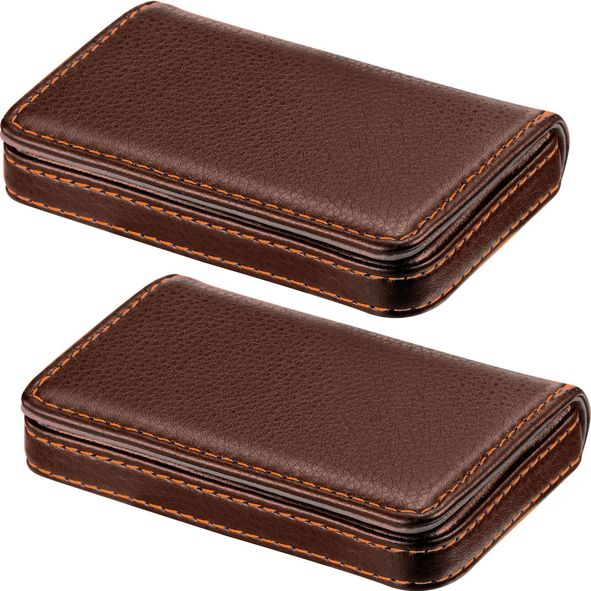 Outus 2 Pcs Business Card Holder PU Leather, Black