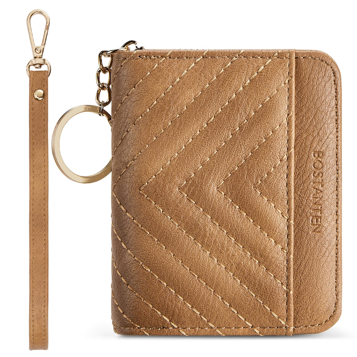 BOSTANTEN Credit Card Holder Small RFID Wallet Women with Keychain Wristlet
