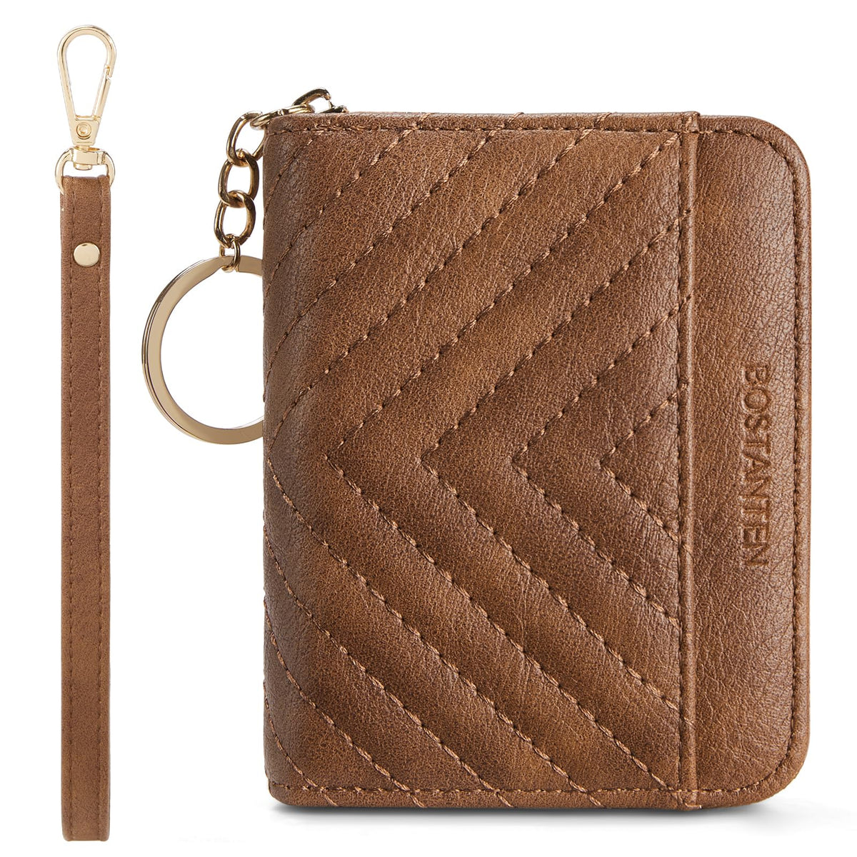 BOSTANTEN Credit Card Holder Small RFID Wallet Women with Keychain Wristlet